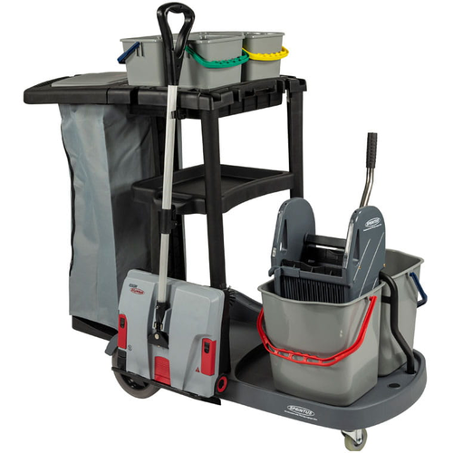 Eco Club - Sprintus Wózek serwisowy  do sprzątania Sprintus Starter SET z odkurzaczem Floory w pełni wyposażony